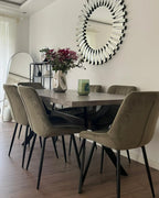 Set of 2 Dining Chairs MELROSE Velvet Olive Green