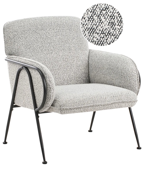 Armchair TRYSNES Fabric Black/ White