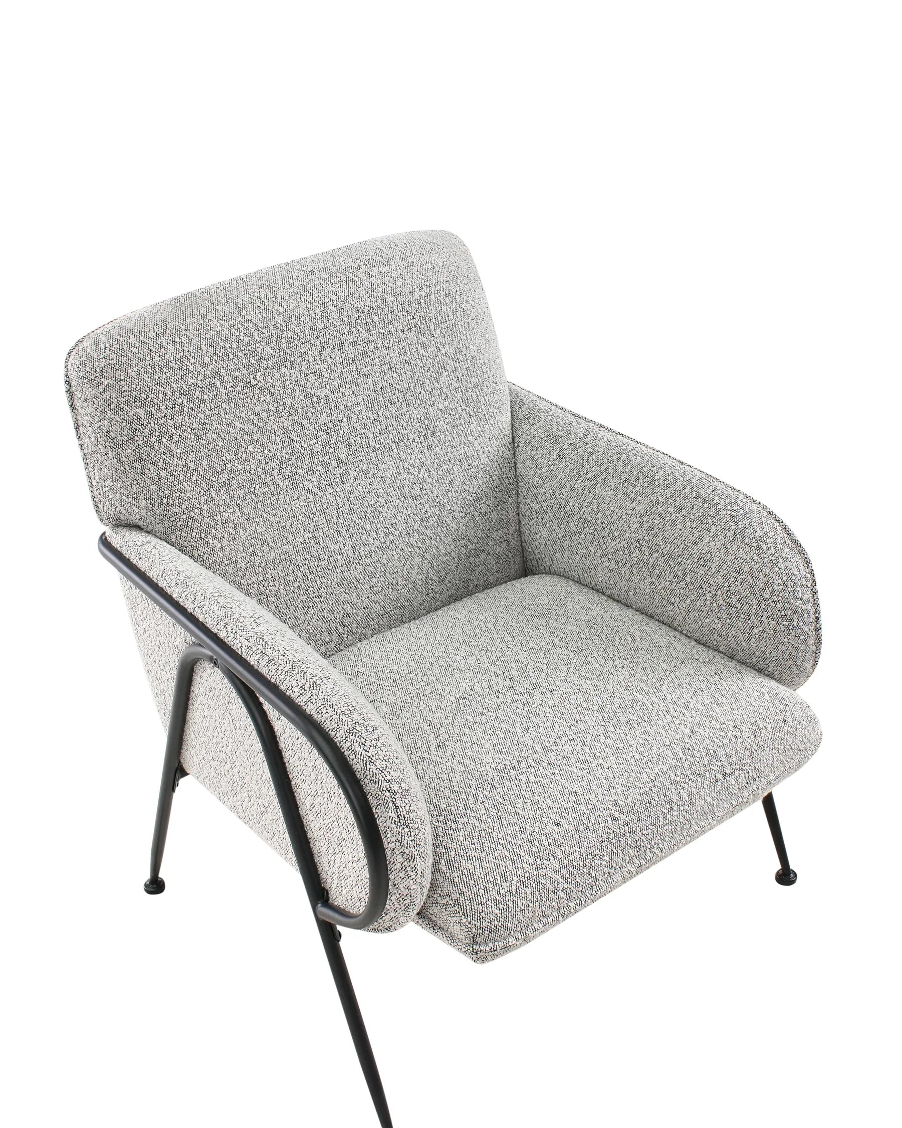 Armchair TRYSNES Fabric Black/ White