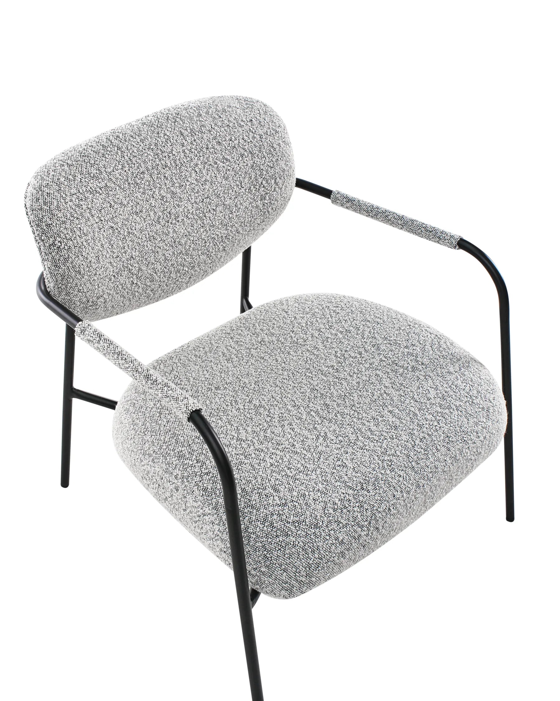 Armchair AUSVIKA Fabric Black/ White