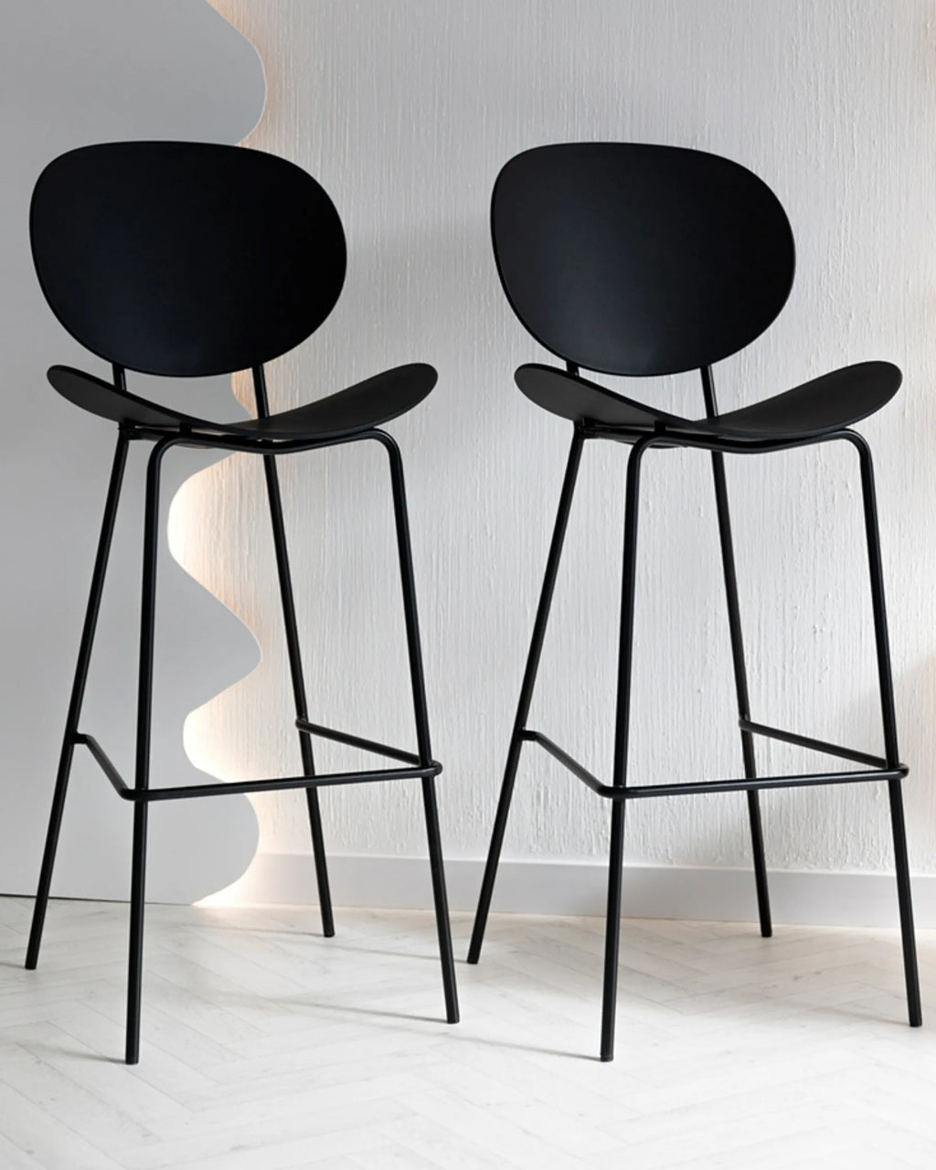 Set of 2 Bar Chairs SHONTO Black