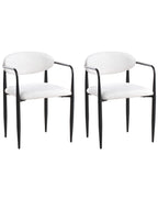 Set of 2 Dining Chairs TANEVIK Fabric Off-White