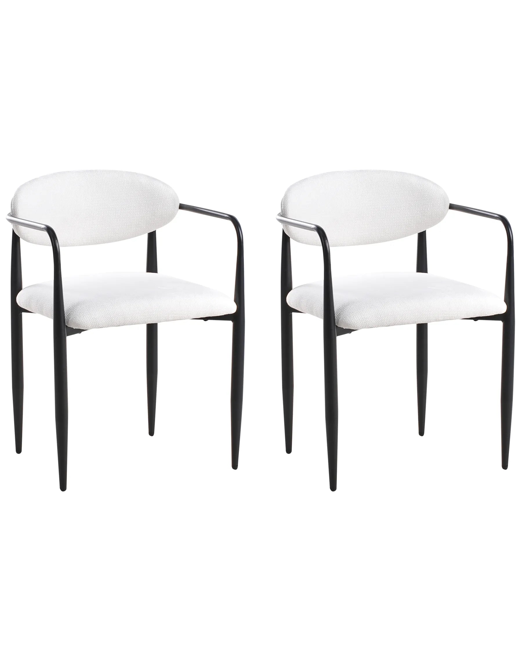 Set of 2 Dining Chairs TANEVIK Fabric Off-White