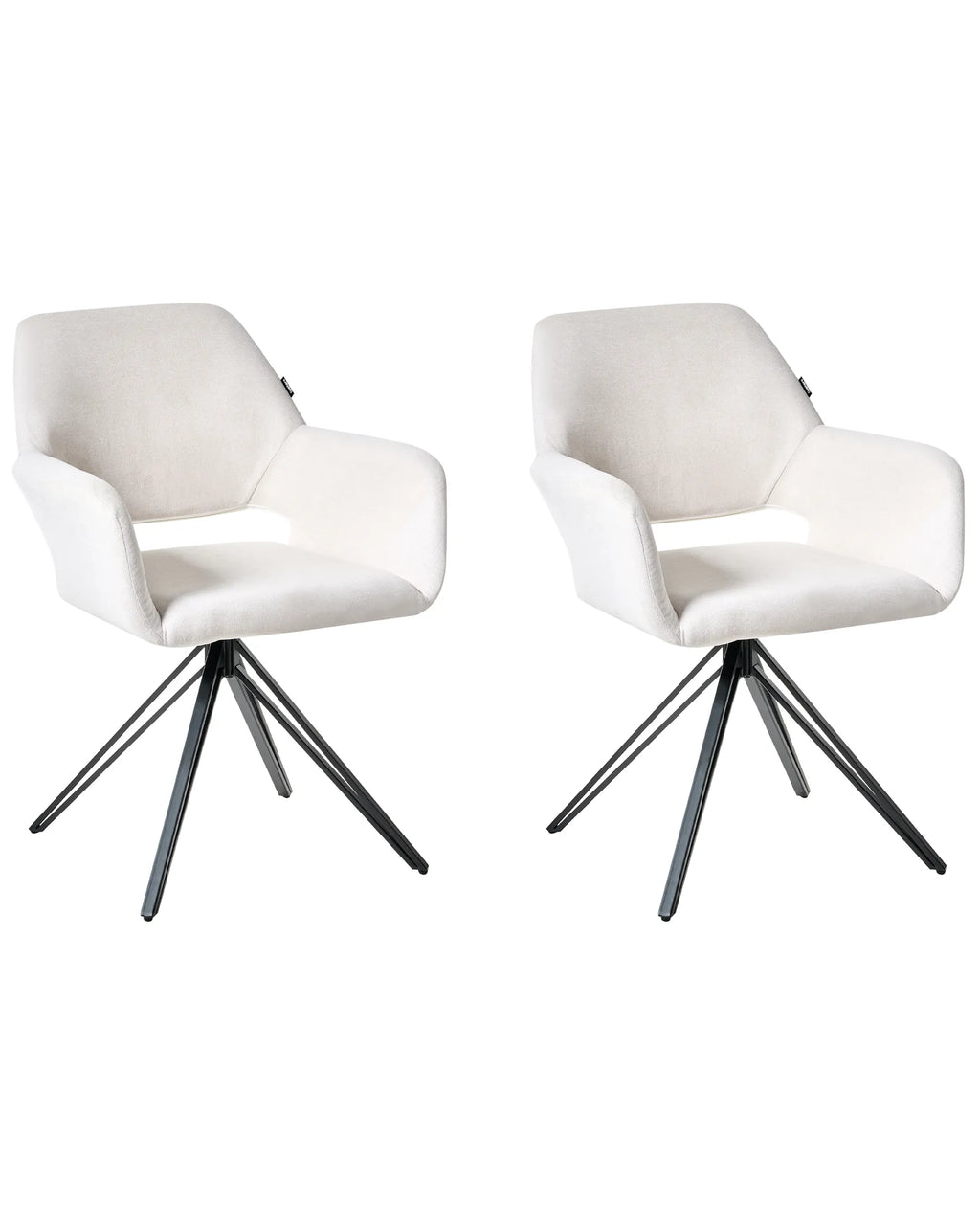 Set of 2 Dining Chairs CINEY Fabric Off-White