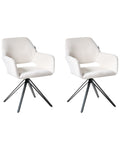Set of 2 Dining Chairs CINEY Fabric Off-White
