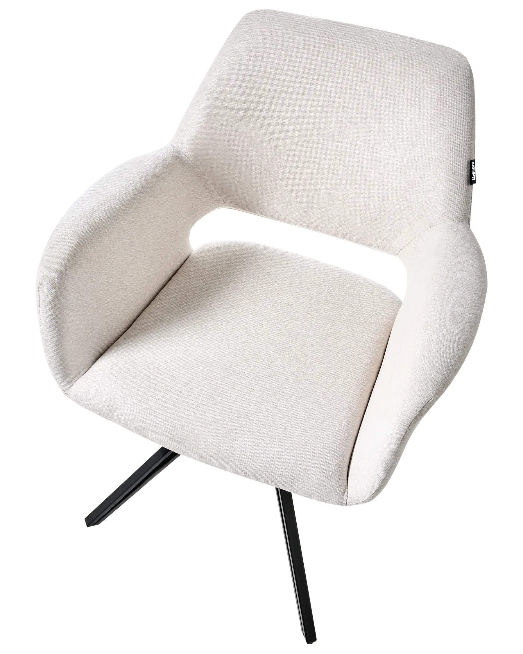 Set of 2 Dining Chairs CINEY Fabric Off-White