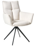Dining Chair Swivel CORBIE Fabric Off-White