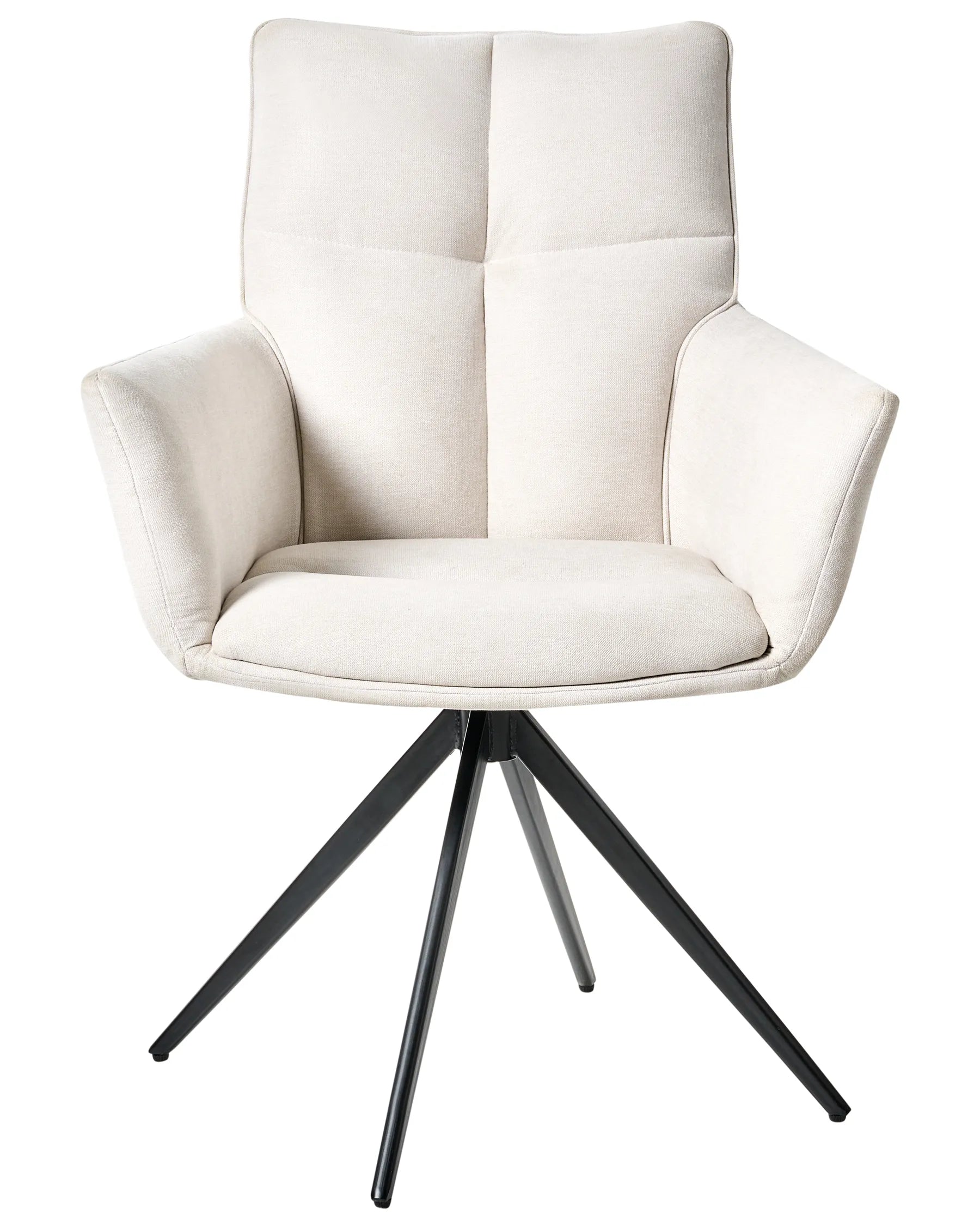Dining Chair Swivel CORBIE Fabric Off-White