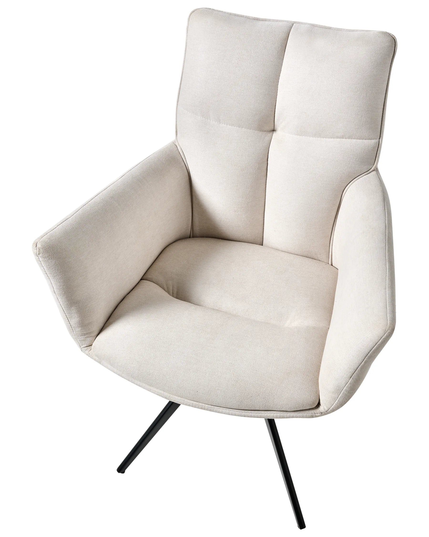 Dining Chair Swivel CORBIE Fabric Off-White