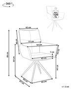 Dining Chair Swivel CORBIE Fabric Off-White