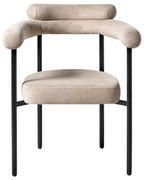 Set of 2 Dining Chairs LYNEY Fabric Beige