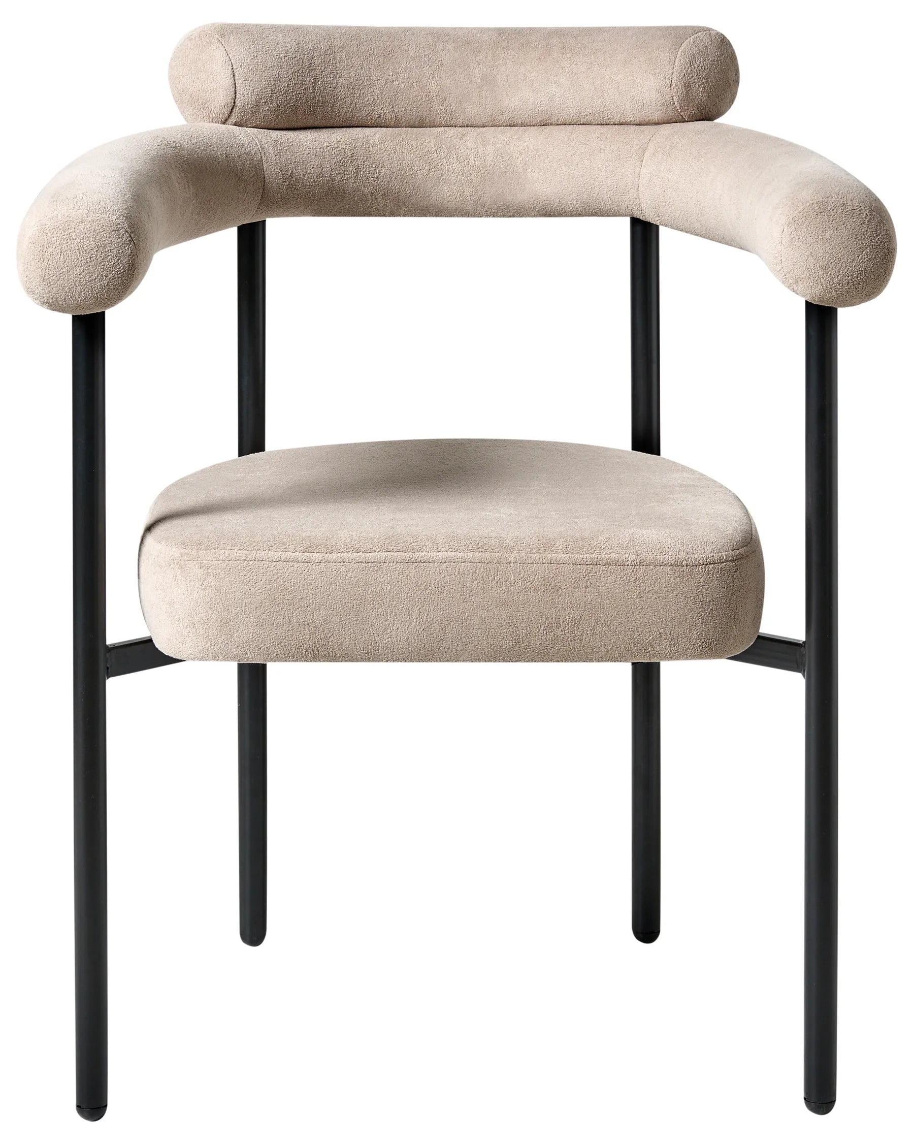 Set of 2 Dining Chairs LYNEY Fabric Beige