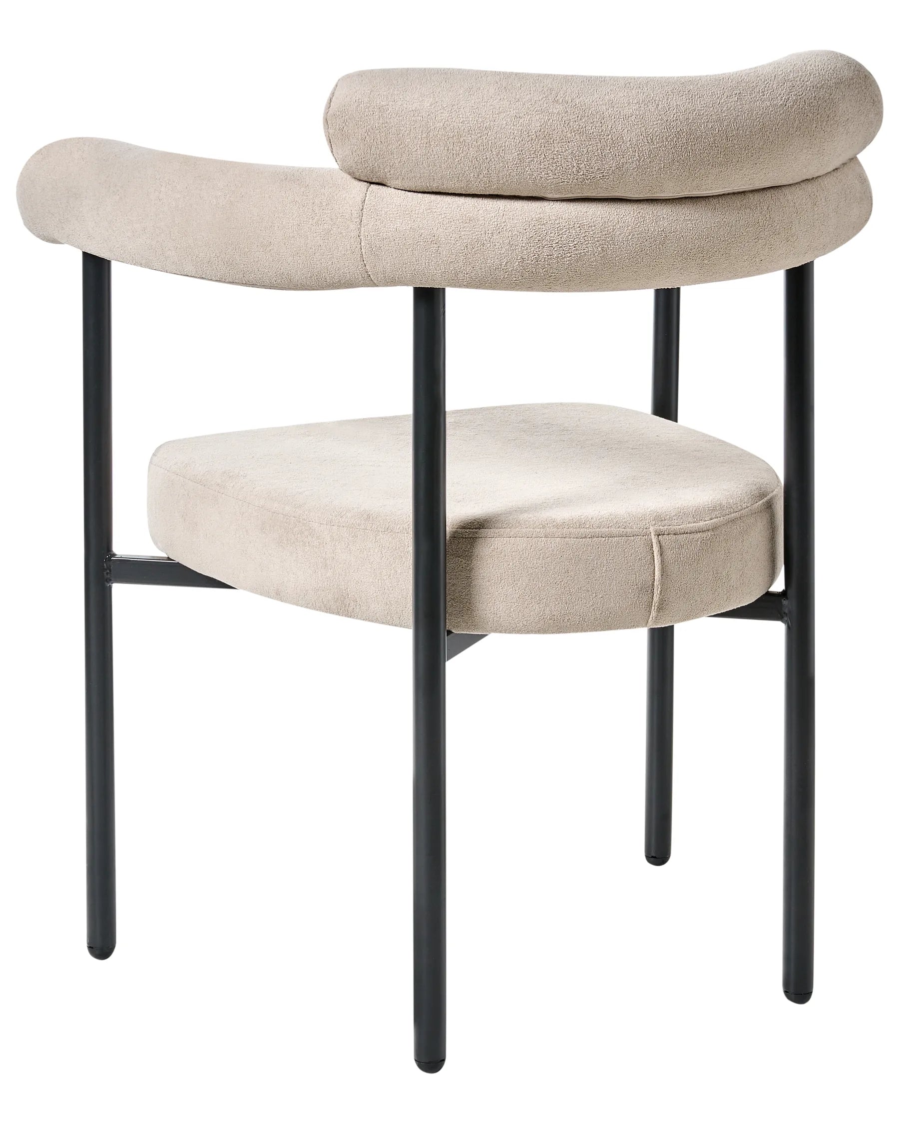 Set of 2 Dining Chairs LYNEY Fabric Beige