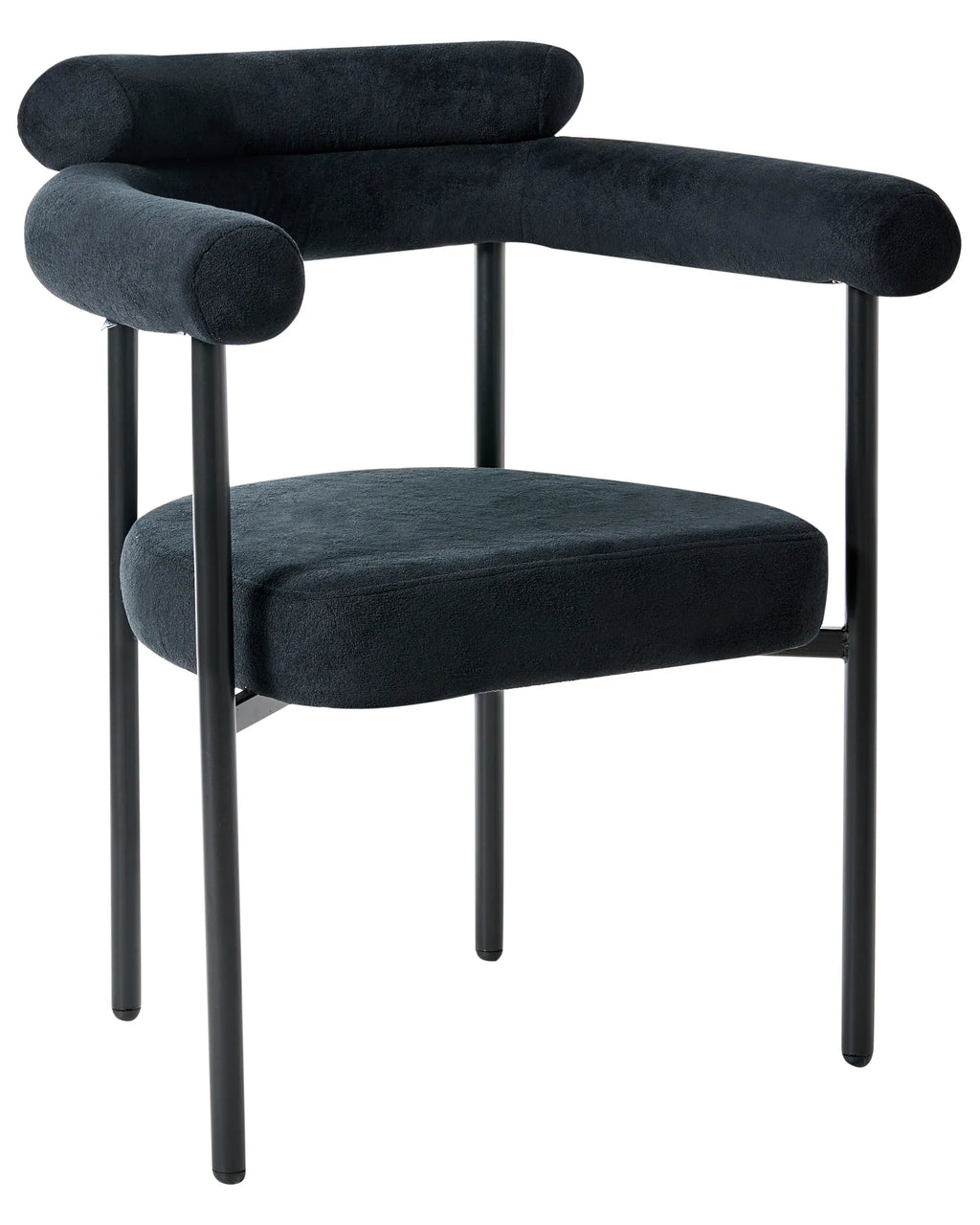 Set of 2 Dining Chairs LYNEY Fabric Black