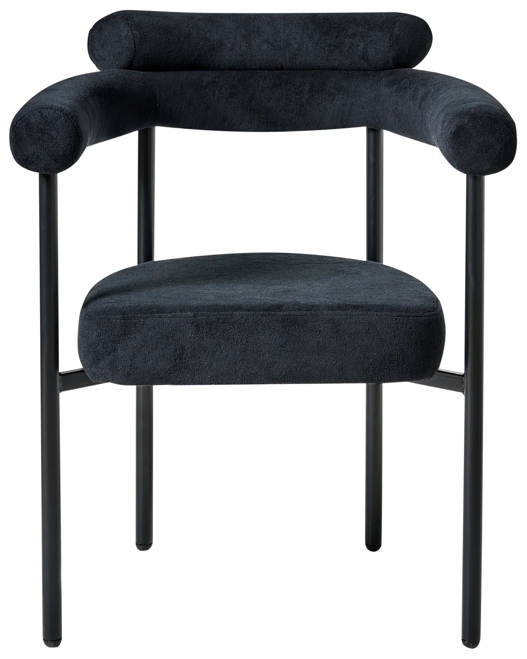 Set of 2 Dining Chairs LYNEY Fabric Black