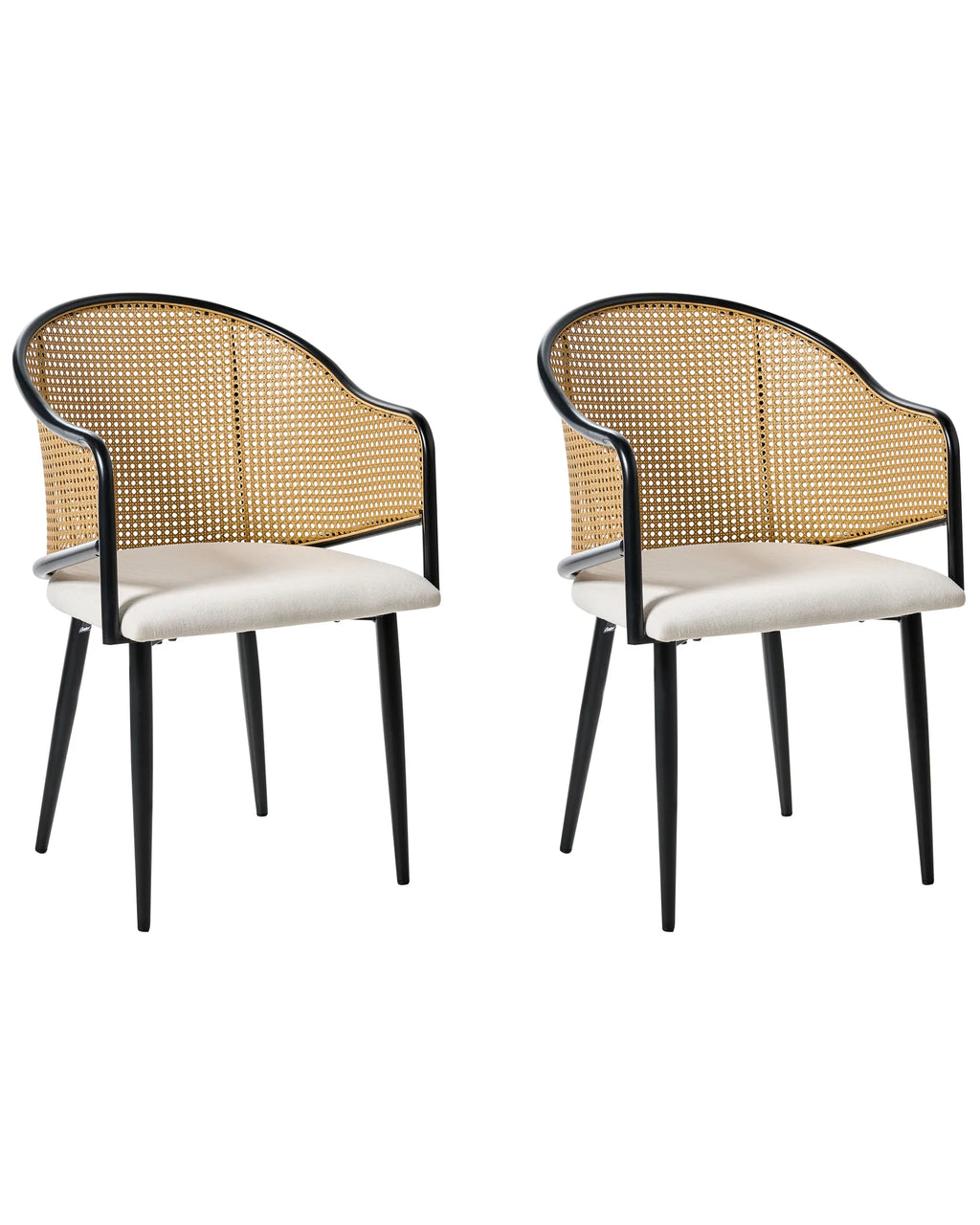 Set of 2 Dining Chairs WEIMAR Metal Black