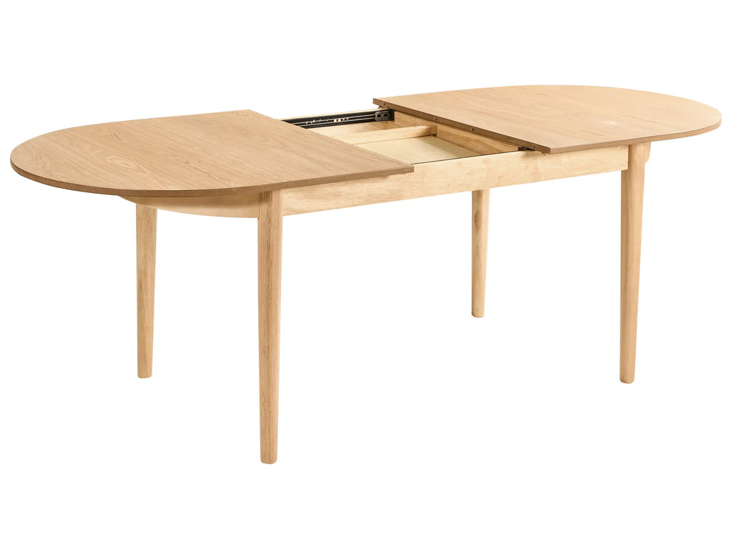 Extending Dining Table LARTO Light Ash Wood 180/220 cm 90 cm