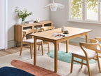 Extending Dining Table DELMAS Light Ash Wood 160/200 cm 90 cm