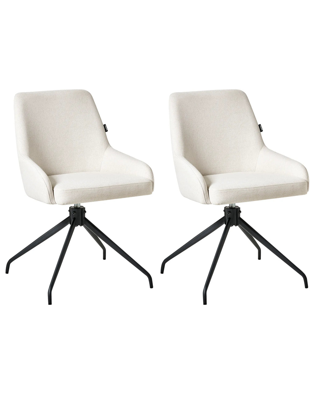 Set of 2 Dining Chairs Swivel JENNER Fabric Off-White