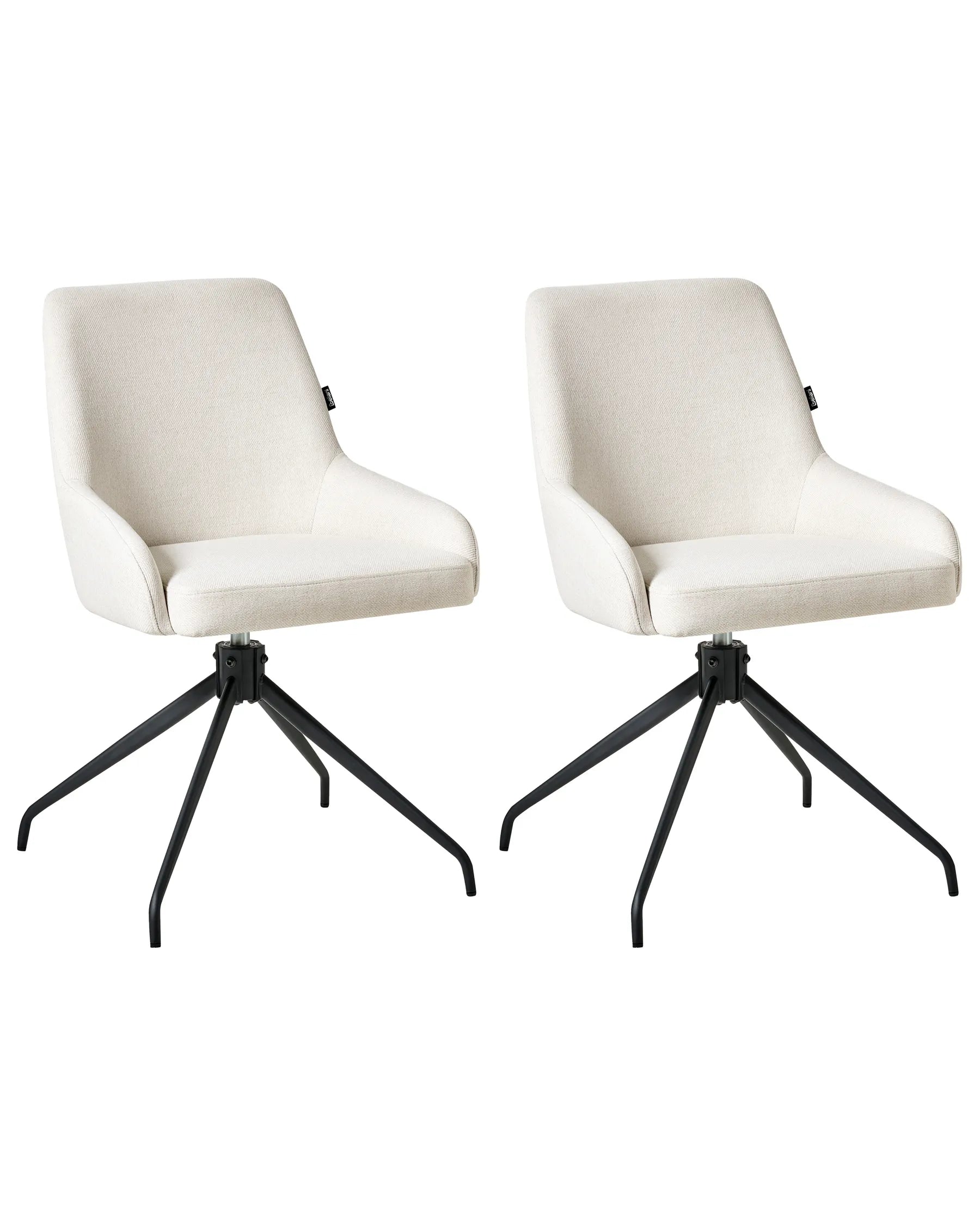 Set of 2 Dining Chairs Swivel JENNER Fabric Off-White
