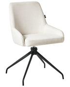 Set of 2 Dining Chairs Swivel JENNER Fabric Off-White