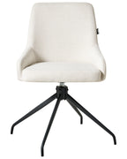 Set of 2 Dining Chairs Swivel JENNER Fabric Off-White