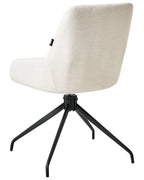Set of 2 Dining Chairs Swivel JENNER Fabric Off-White