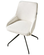 Set of 2 Dining Chairs Swivel JENNER Fabric Off-White