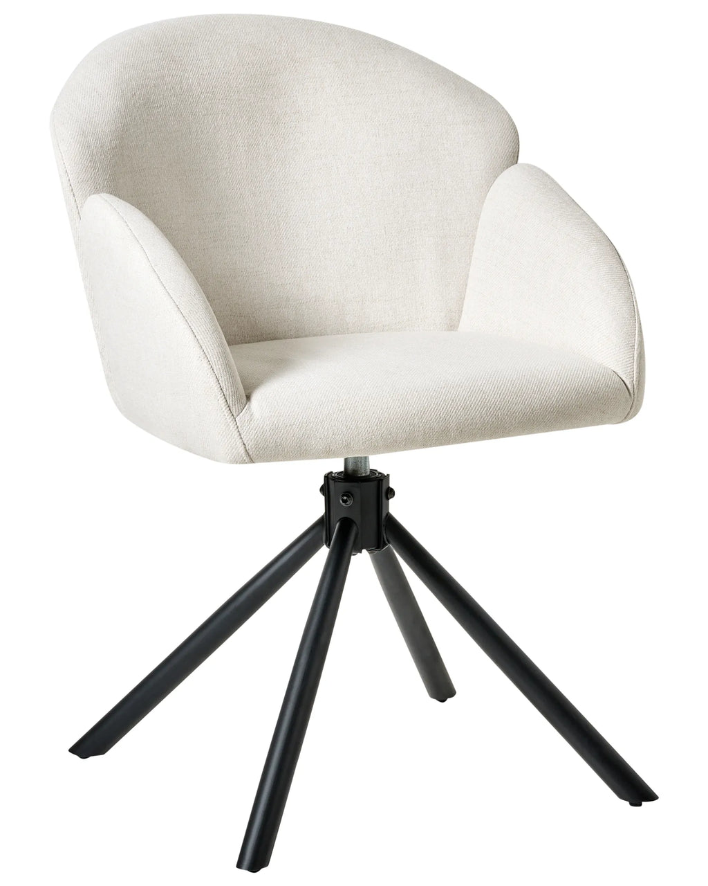 Set of 2 Dining Chairs Swivel MAYBEE Fabric Off-White