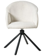 Set of 2 Dining Chairs Swivel MAYBEE Fabric Off-White
