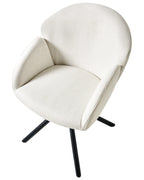 Set of 2 Dining Chairs Swivel MAYBEE Fabric Off-White