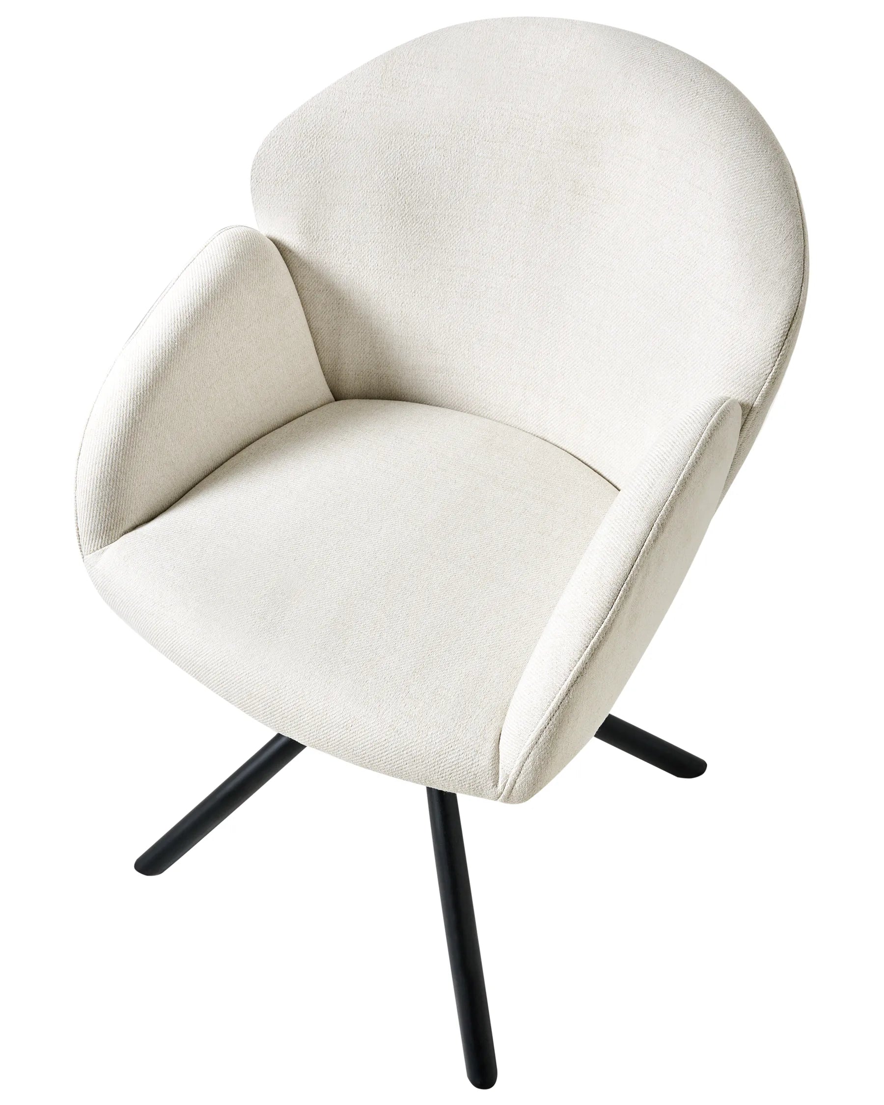 Set of 2 Dining Chairs Swivel MAYBEE Fabric Off-White