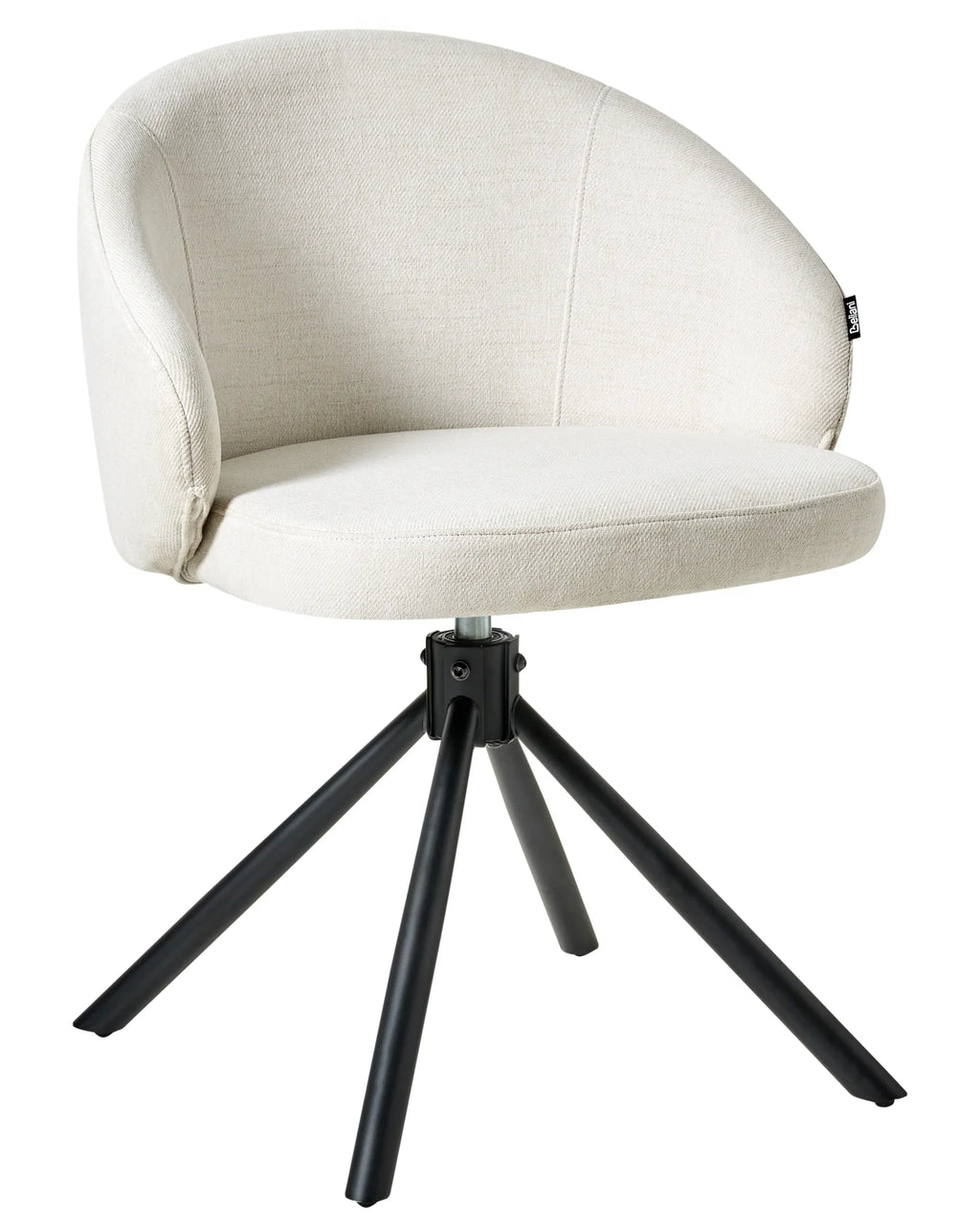 Set of 2 Dining Chairs Swivel OVALO Fabric Off-White