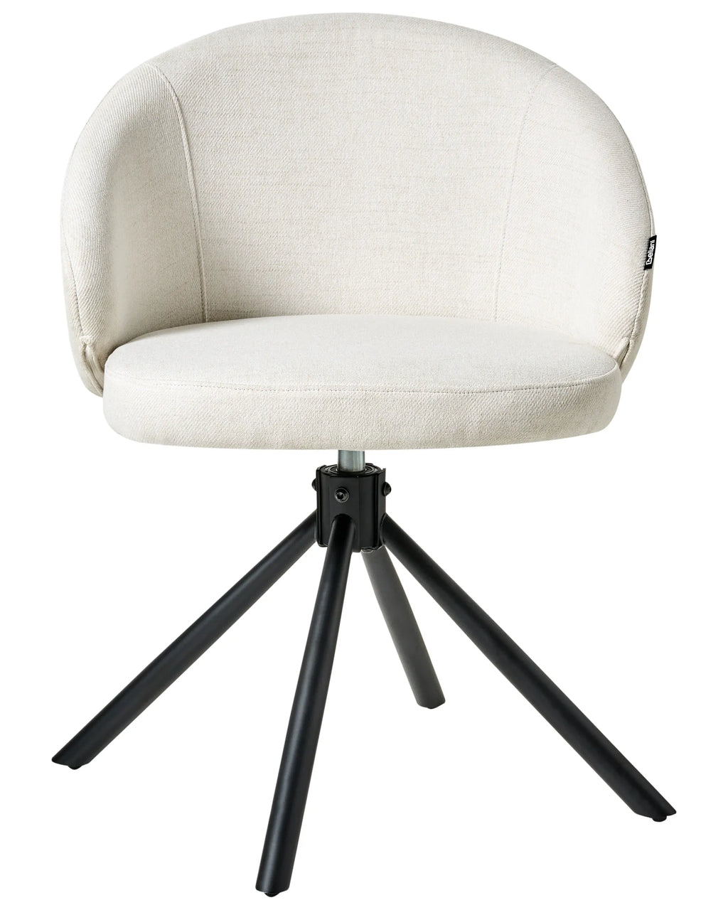 Set of 2 Dining Chairs Swivel OVALO Fabric Off-White