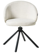 Set of 2 Dining Chairs Swivel OVALO Fabric Off-White