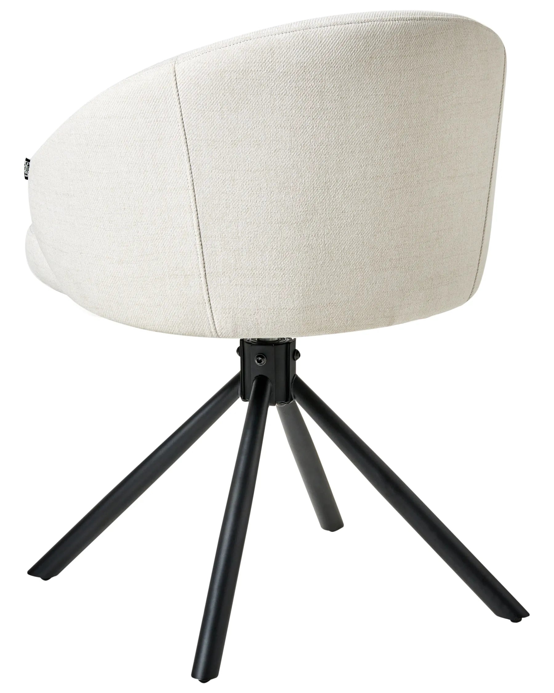 Set of 2 Dining Chairs Swivel OVALO Fabric Off-White