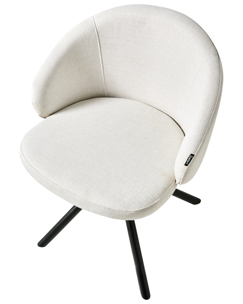 Set of 2 Dining Chairs Swivel OVALO Fabric Off-White