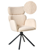 Dining Chair Swivel ALENE Boucle Light Beige
