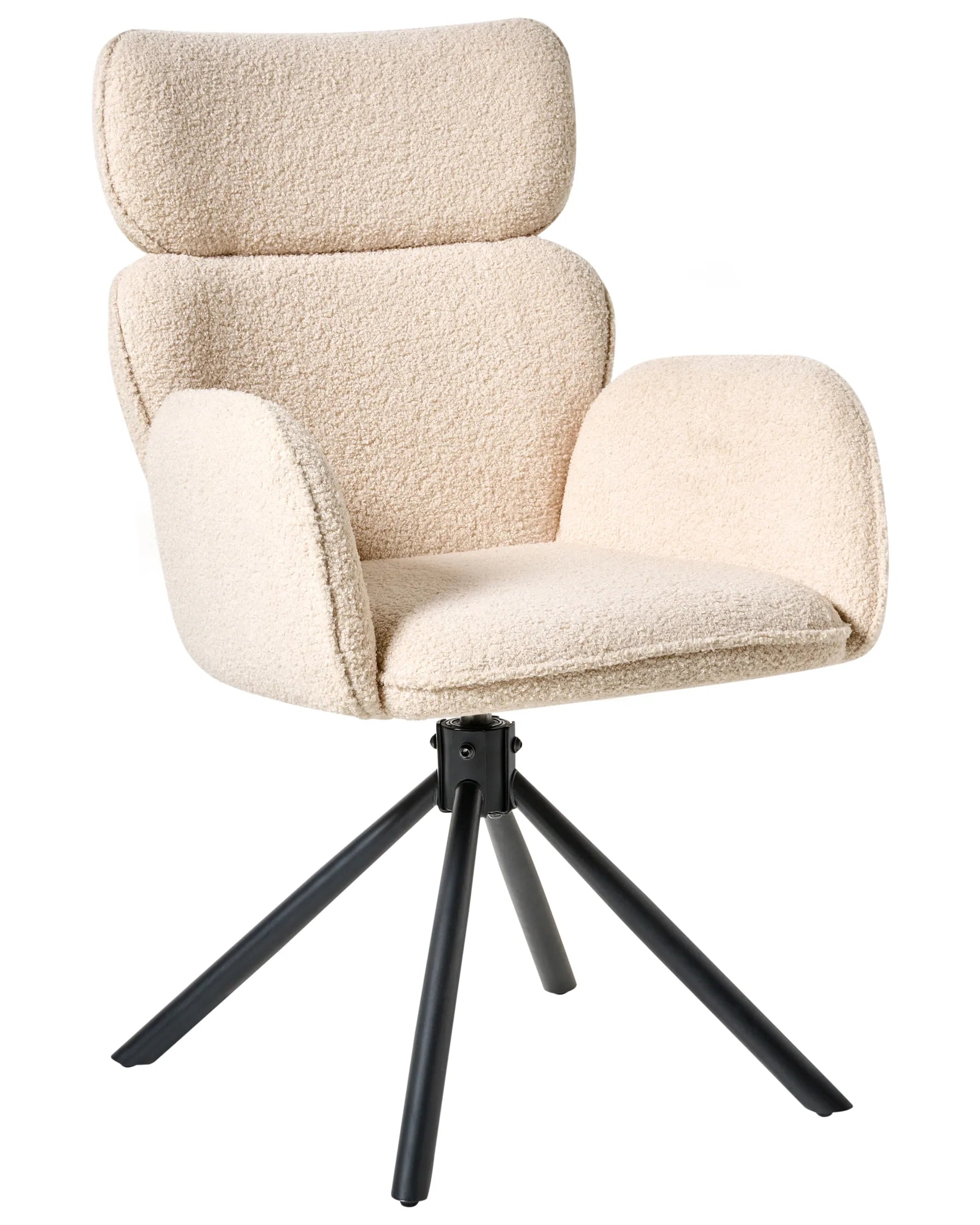 Dining Chair Swivel ALENE Boucle Light Beige