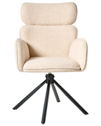 Dining Chair Swivel ALENE Boucle Light Beige