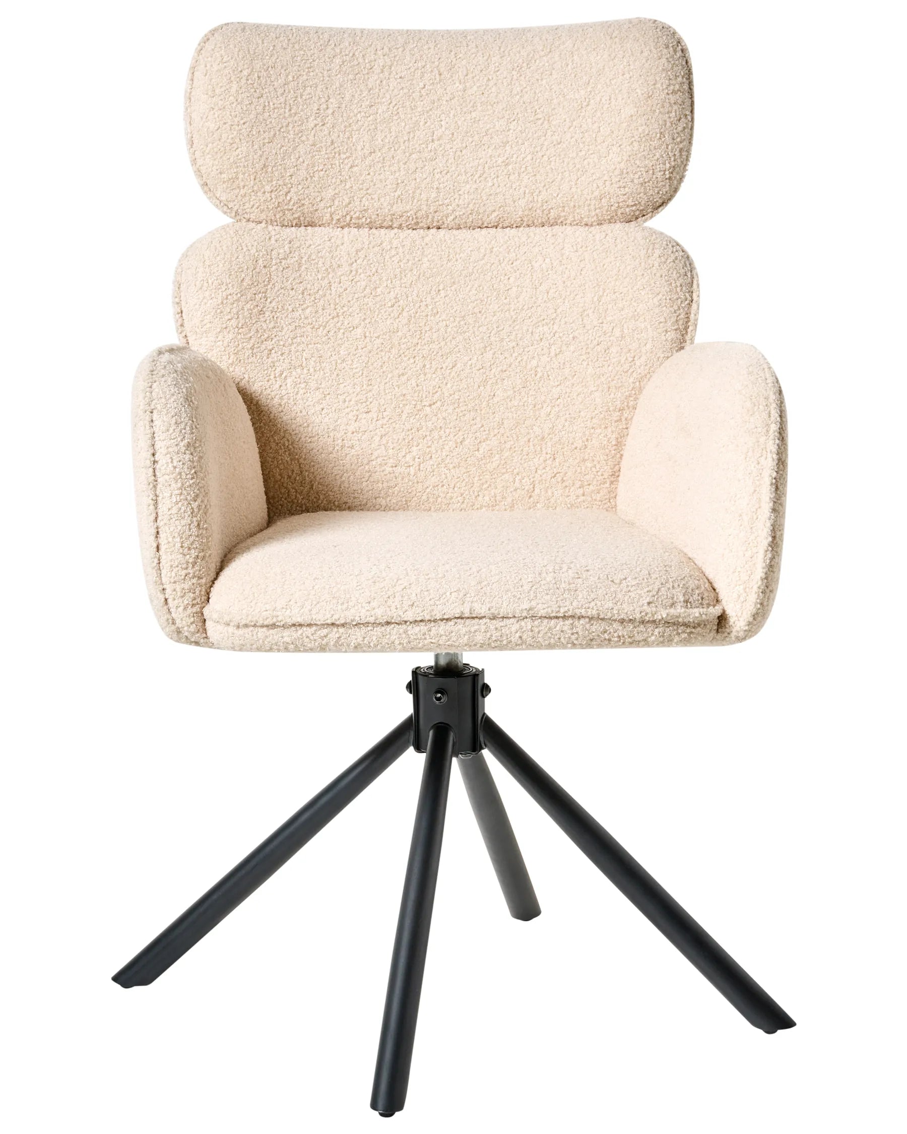 Dining Chair Swivel ALENE Boucle Light Beige