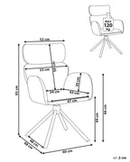 Dining Chair Swivel ALENE Boucle Light Beige