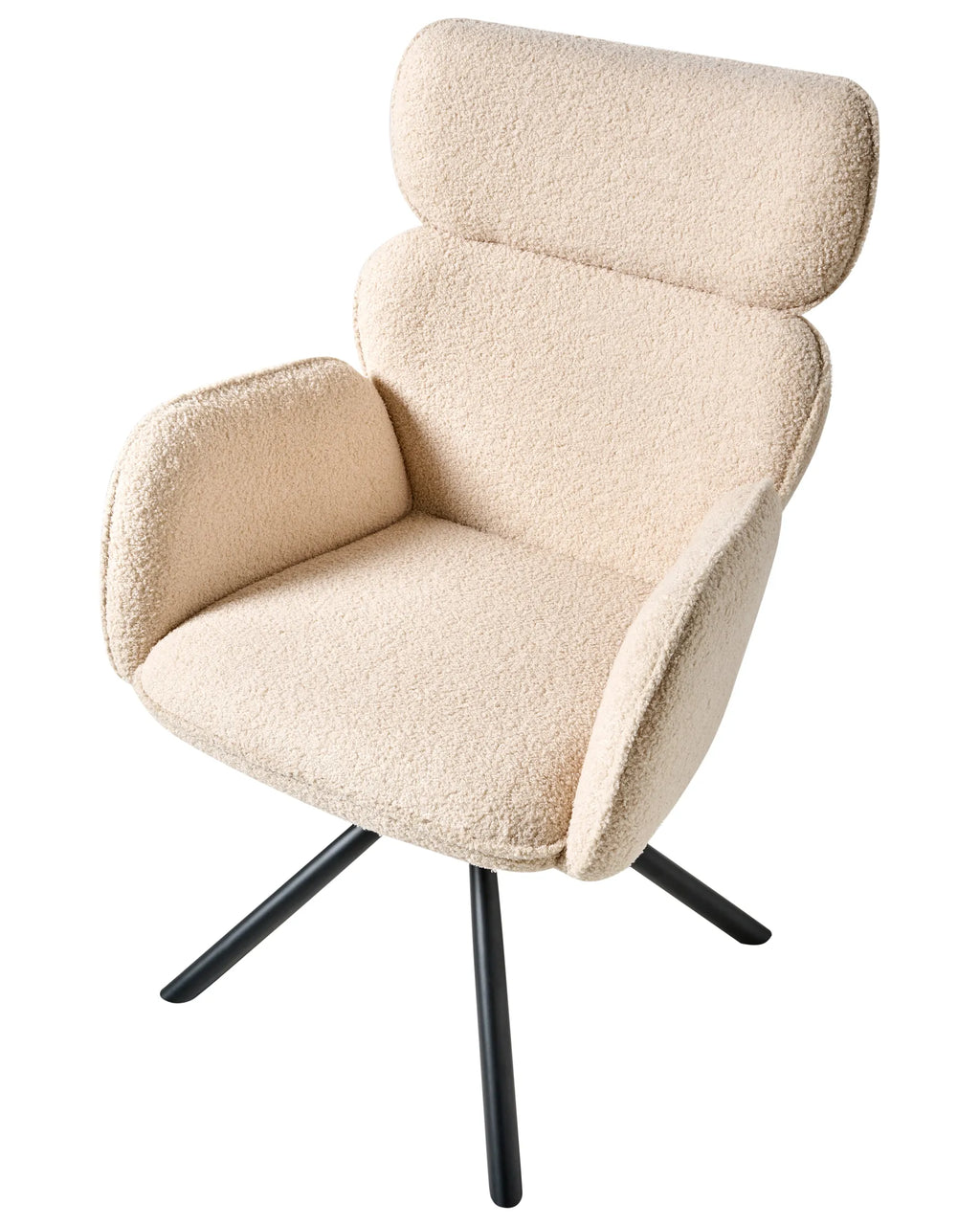 Dining Chair Swivel ALENE Boucle Light Beige