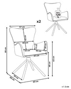 Set of 2 Dining Chairs Swivel NOVI Boucle Light Beige