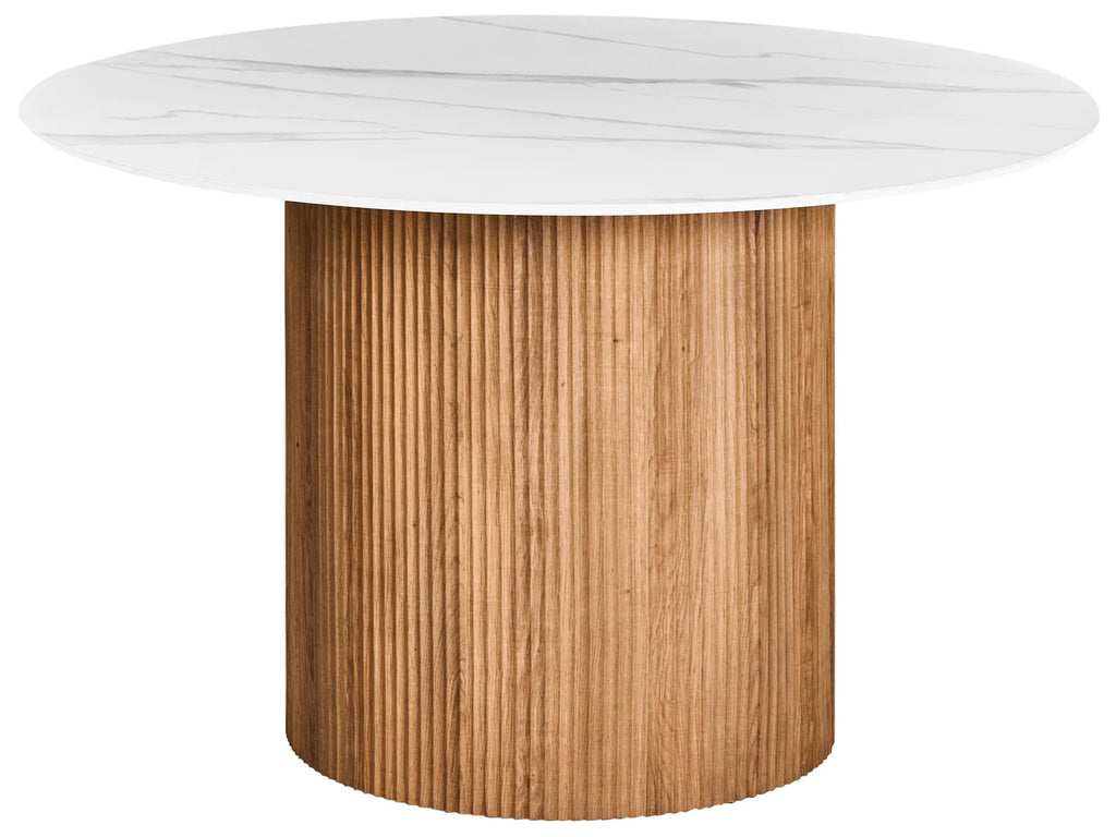 Dining Table ALBINA White Marble 120 cm 120 cm