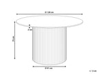 Dining Table ALBINA White Marble 120 cm 120 cm