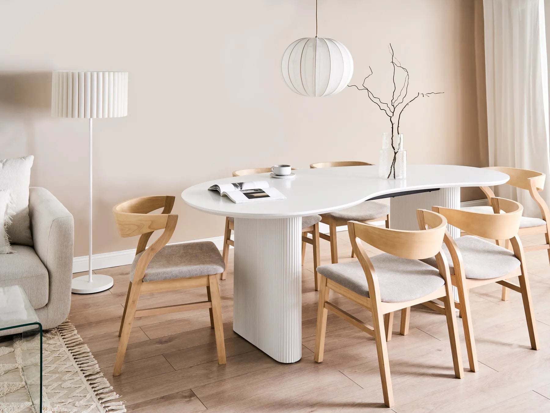 Dining Table PEERY White 198 cm 93 cm