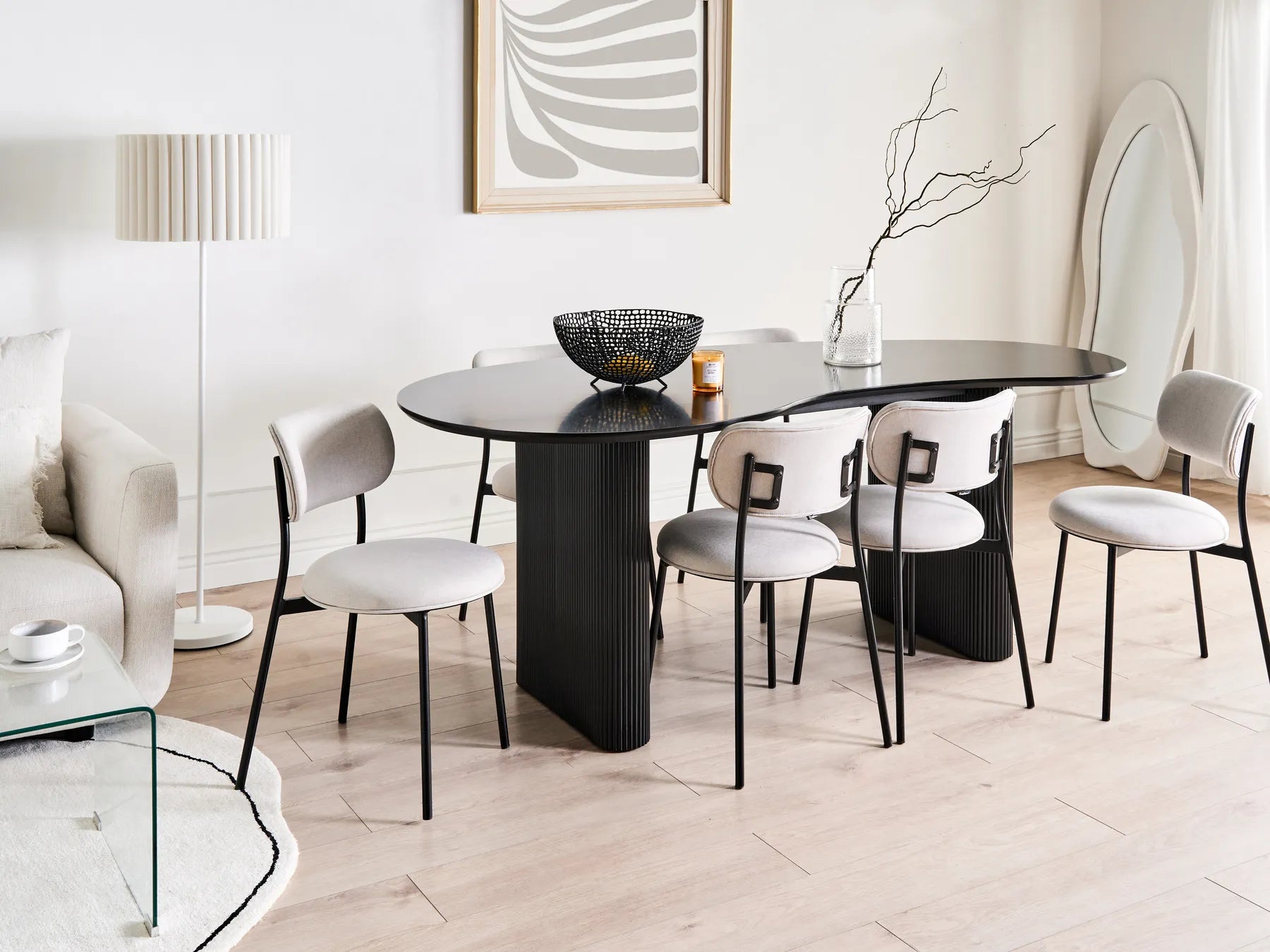 Dining Table PEERY Black 198 cm 93 cm