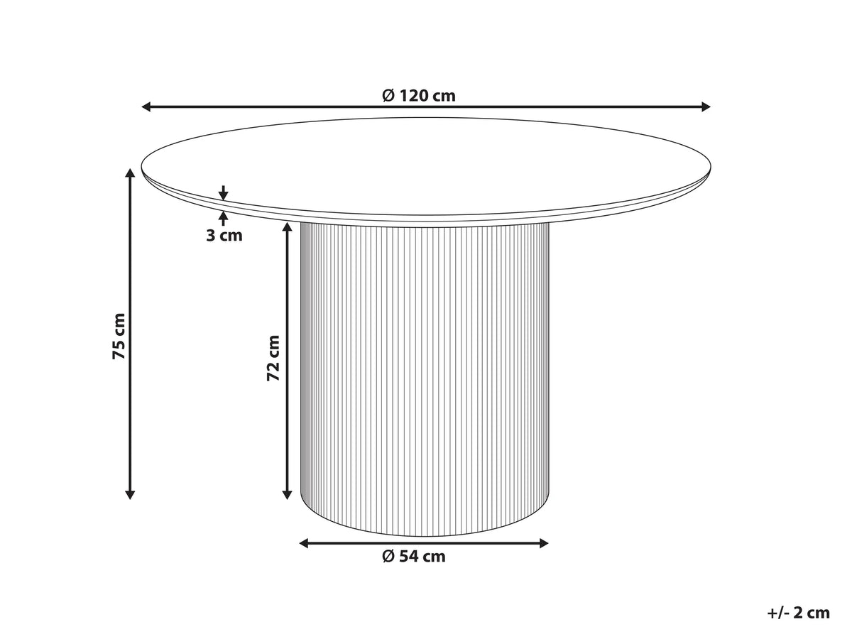 Dining Table YAMA Light Beige 120 cm 120 cm — feature detail