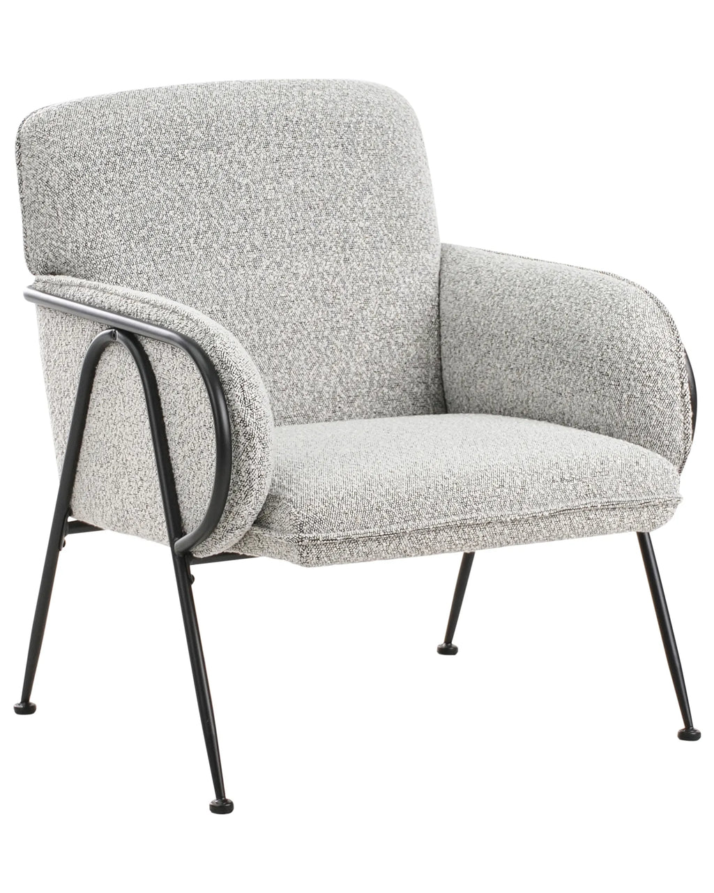 Armchair TRYSNES Fabric Black/ White
